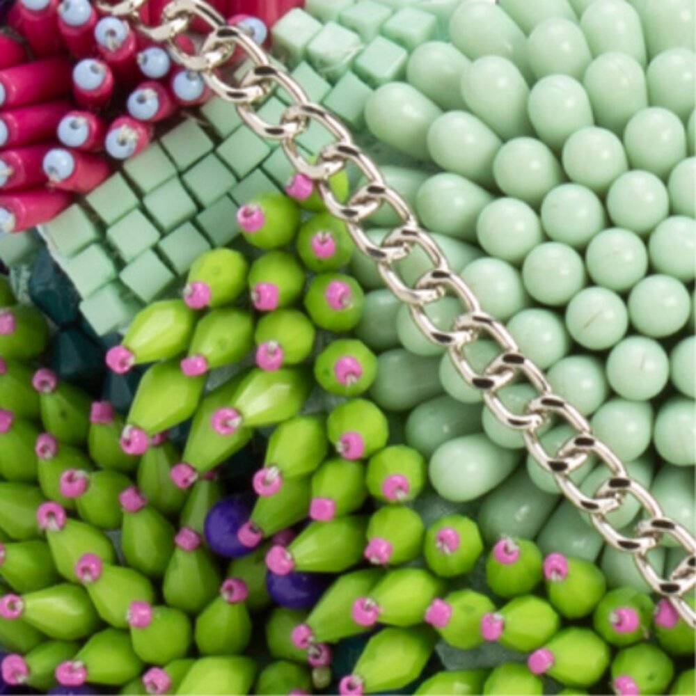 MADE IN INDIA Beaded Botanical Clutch Bag - Picture 4 of 5